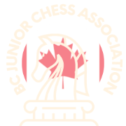 BCJCA logo, which is the outline of a knight chess piece on top of the Canadian flag